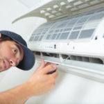 Photo of HVAC company servicing ductless air conditioning