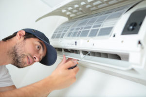 Photo of HVAC company servicing ductless air conditioning