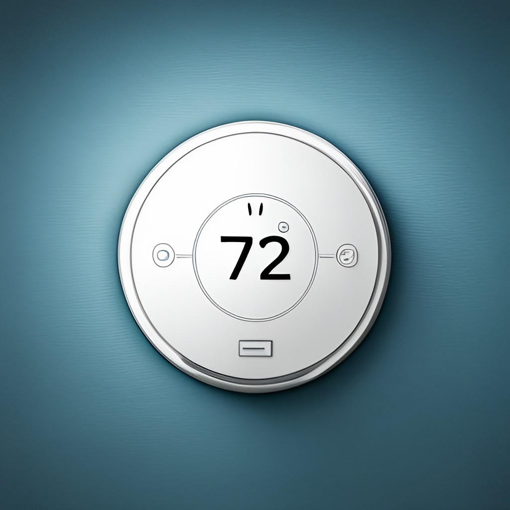 photo of wall mounted programmable thermostat