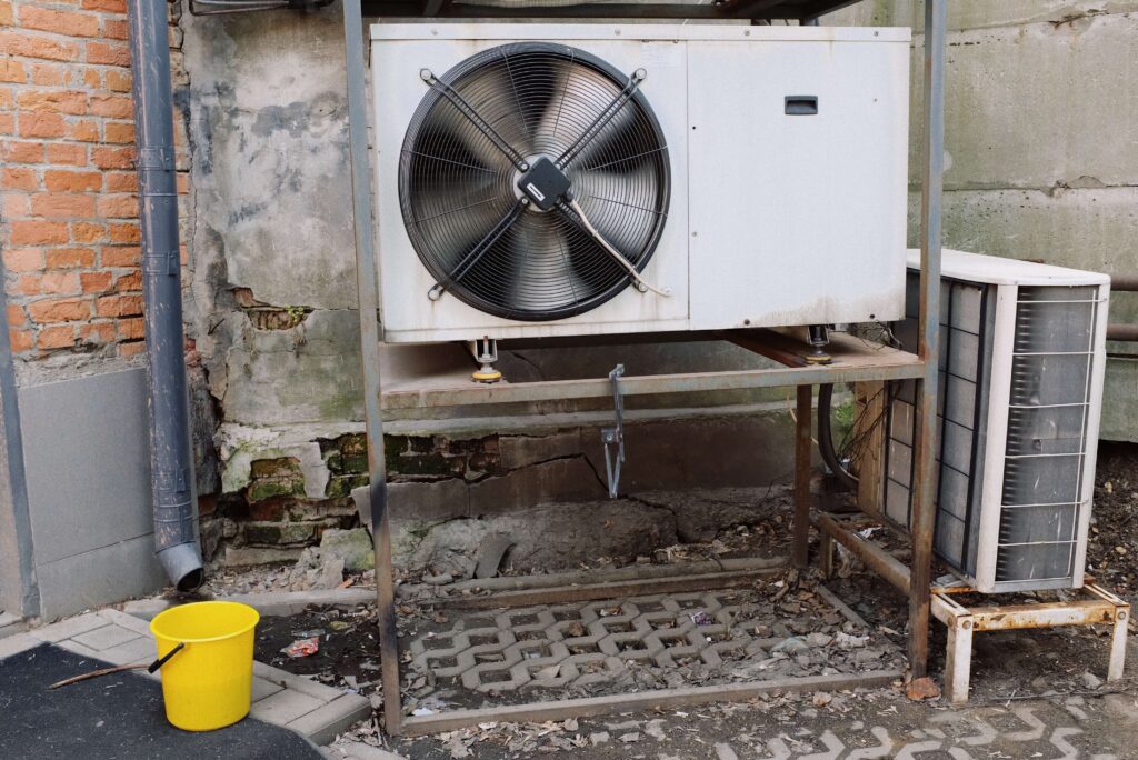 photo of cooling unit outside of a home